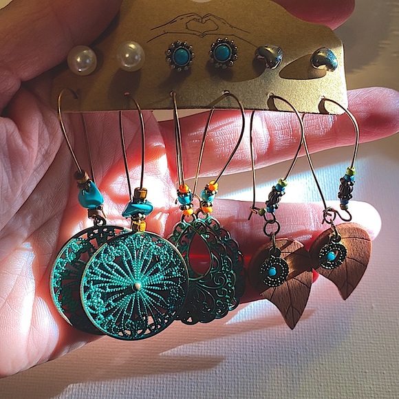 Fashion Jewelry Boho Retro Vintage Love Beautiful BOHO Earrings - 6 Pairs NWOT - Picture 3 of 4